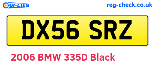 DX56SRZ are the vehicle registration plates.