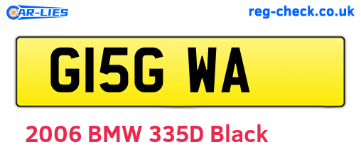 G15GWA are the vehicle registration plates.