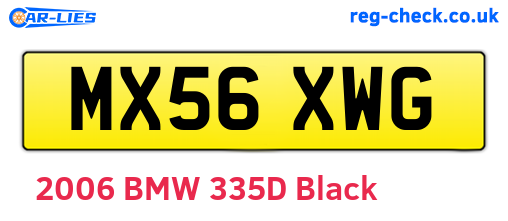 MX56XWG are the vehicle registration plates.