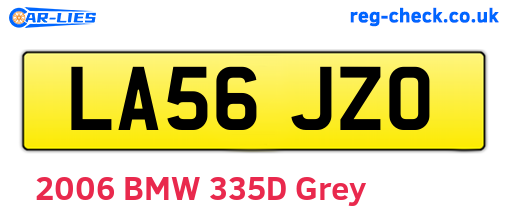 LA56JZO are the vehicle registration plates.