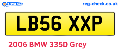 LB56XXP are the vehicle registration plates.