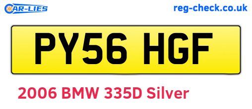 PY56HGF are the vehicle registration plates.