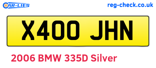 X400JHN are the vehicle registration plates.