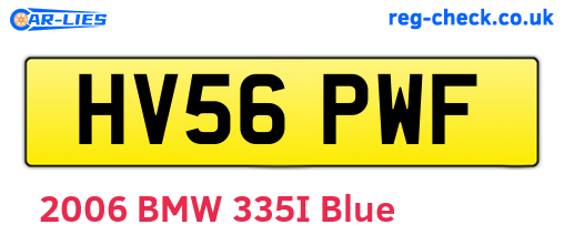 HV56PWF are the vehicle registration plates.
