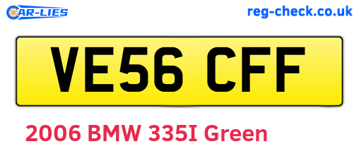VE56CFF are the vehicle registration plates.