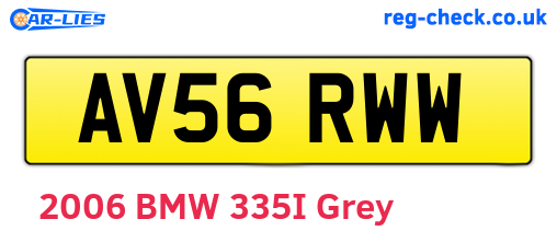 AV56RWW are the vehicle registration plates.