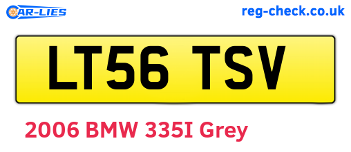 LT56TSV are the vehicle registration plates.