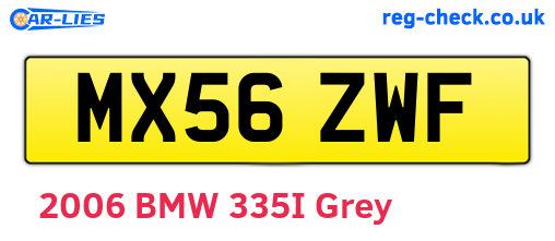 MX56ZWF are the vehicle registration plates.
