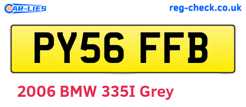 PY56FFB are the vehicle registration plates.