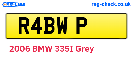 R4BWP are the vehicle registration plates.