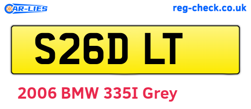 S26DLT are the vehicle registration plates.