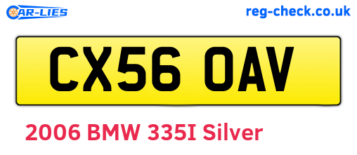 CX56OAV are the vehicle registration plates.