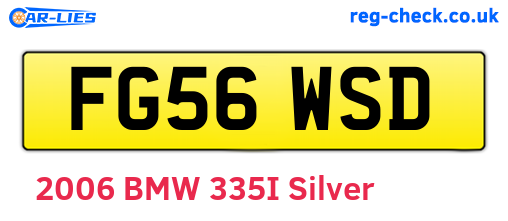 FG56WSD are the vehicle registration plates.