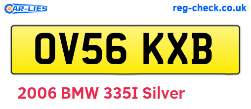 OV56KXB are the vehicle registration plates.