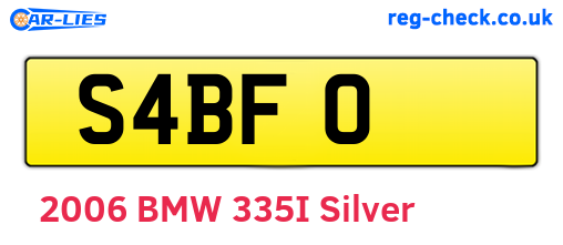 S4BFO are the vehicle registration plates.