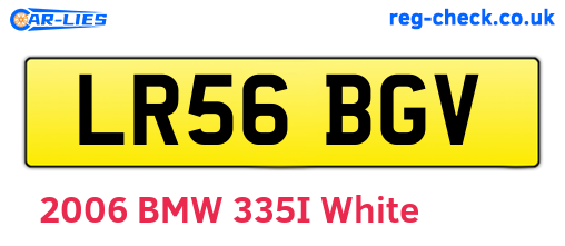 LR56BGV are the vehicle registration plates.
