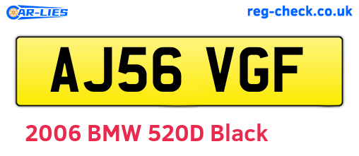 AJ56VGF are the vehicle registration plates.