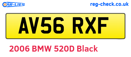 AV56RXF are the vehicle registration plates.