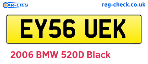 EY56UEK are the vehicle registration plates.