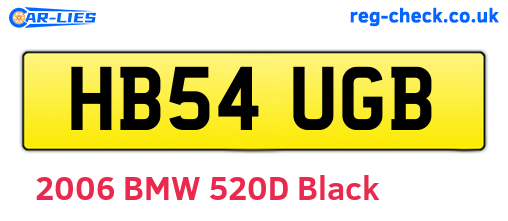 HB54UGB are the vehicle registration plates.