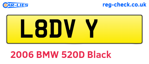 L8DVY are the vehicle registration plates.