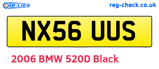 NX56UUS are the vehicle registration plates.