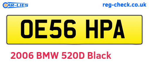 OE56HPA are the vehicle registration plates.