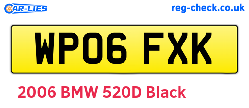WP06FXK are the vehicle registration plates.