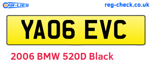 YA06EVC are the vehicle registration plates.
