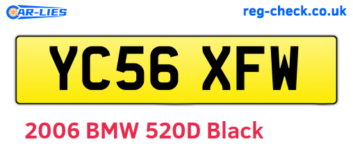 YC56XFW are the vehicle registration plates.