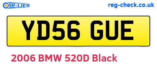 YD56GUE are the vehicle registration plates.