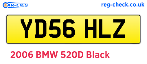 YD56HLZ are the vehicle registration plates.