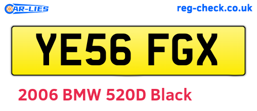 YE56FGX are the vehicle registration plates.