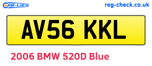 AV56KKL are the vehicle registration plates.