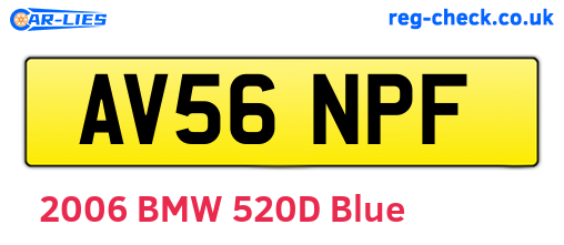 AV56NPF are the vehicle registration plates.
