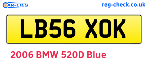 LB56XOK are the vehicle registration plates.