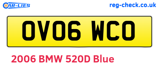 OV06WCO are the vehicle registration plates.