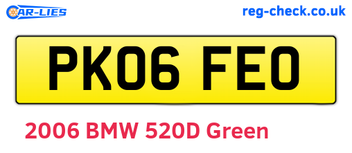 PK06FEO are the vehicle registration plates.