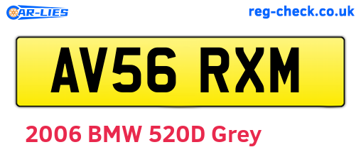AV56RXM are the vehicle registration plates.