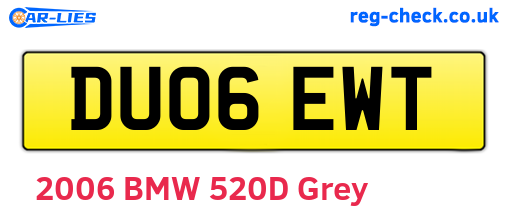 DU06EWT are the vehicle registration plates.
