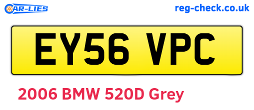 EY56VPC are the vehicle registration plates.