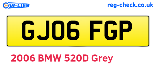 GJ06FGP are the vehicle registration plates.