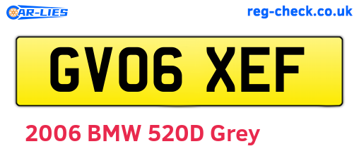 GV06XEF are the vehicle registration plates.