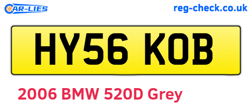 HY56KOB are the vehicle registration plates.