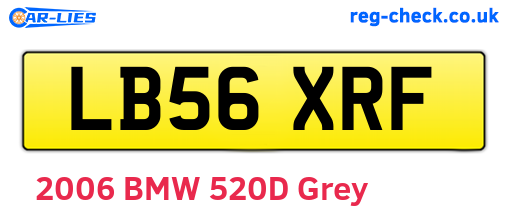 LB56XRF are the vehicle registration plates.