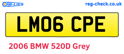 LM06CPE are the vehicle registration plates.