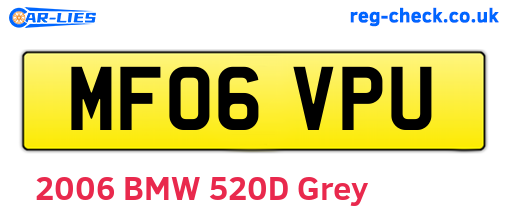 MF06VPU are the vehicle registration plates.