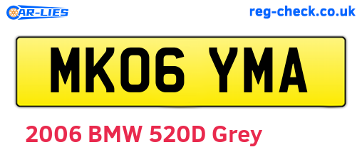 MK06YMA are the vehicle registration plates.