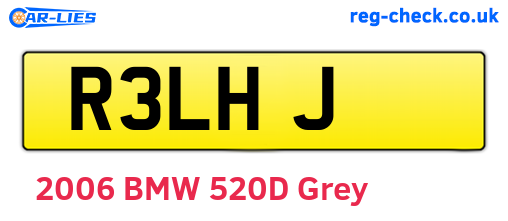 R3LHJ are the vehicle registration plates.