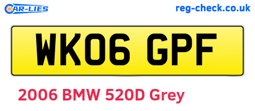WK06GPF are the vehicle registration plates.